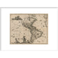 North and South America print in white frame