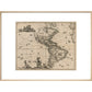 North and South America print in natural frame