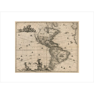 North and South America print unframed