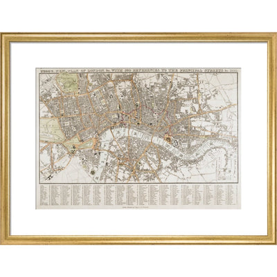Plan of London print in gold frame
