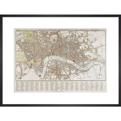 Plan of London print in black frame