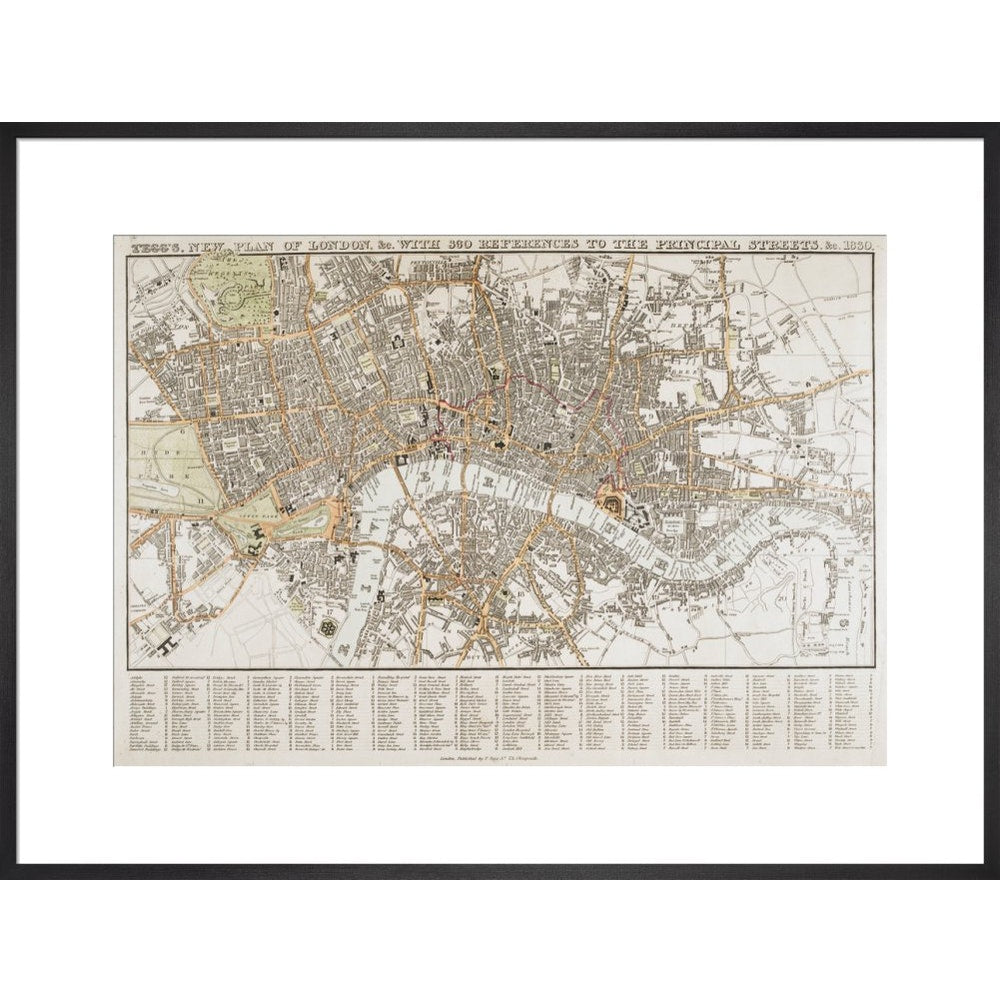Plan of London print in black frame