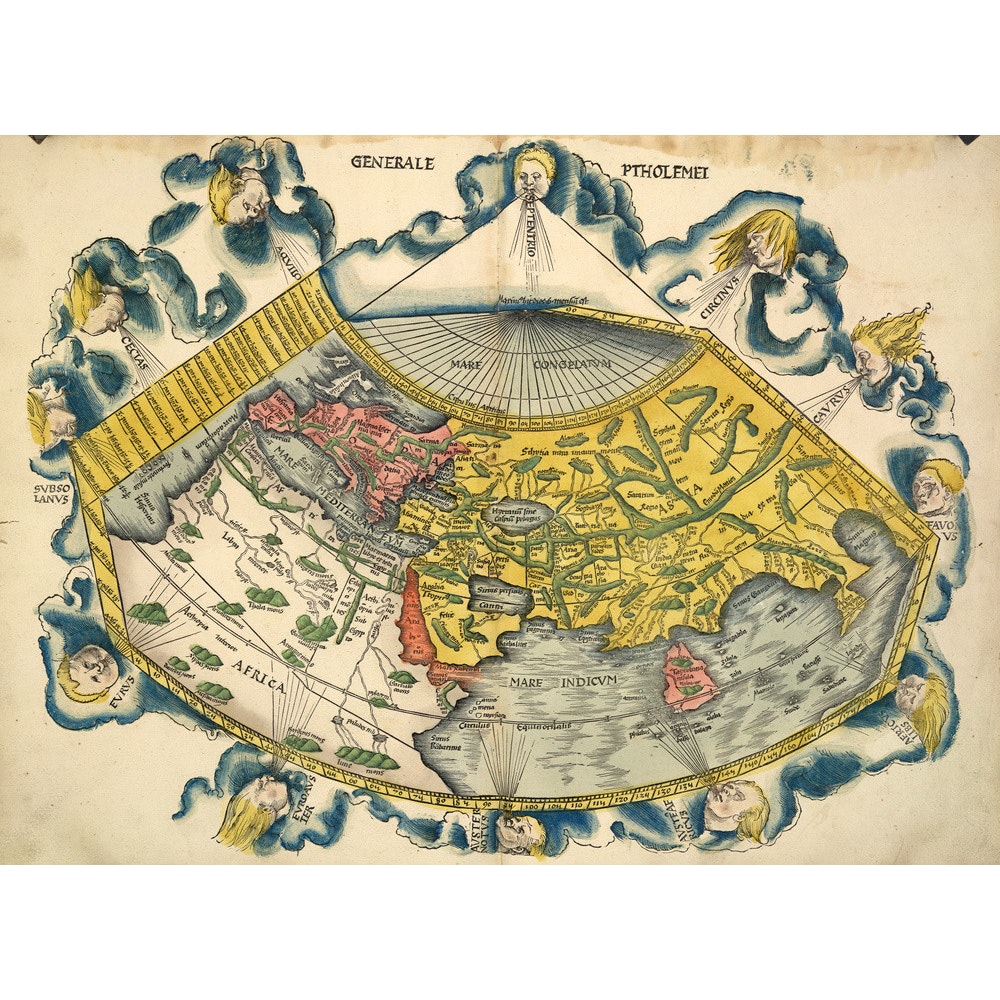 Ptolemic World Map print