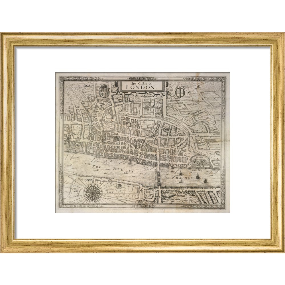 The Cittie of London print in gold frame