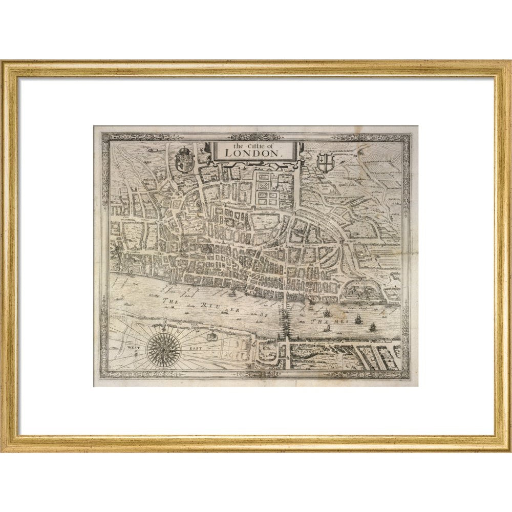 The Cittie of London print in gold frame