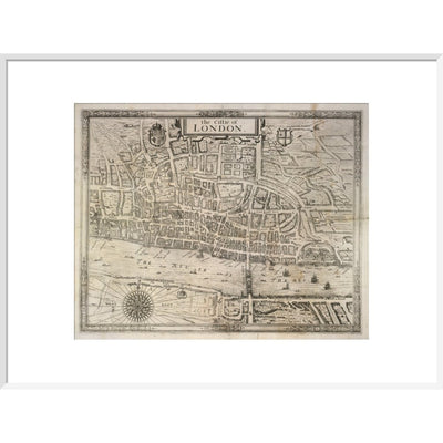 The Cittie of London print in white frame