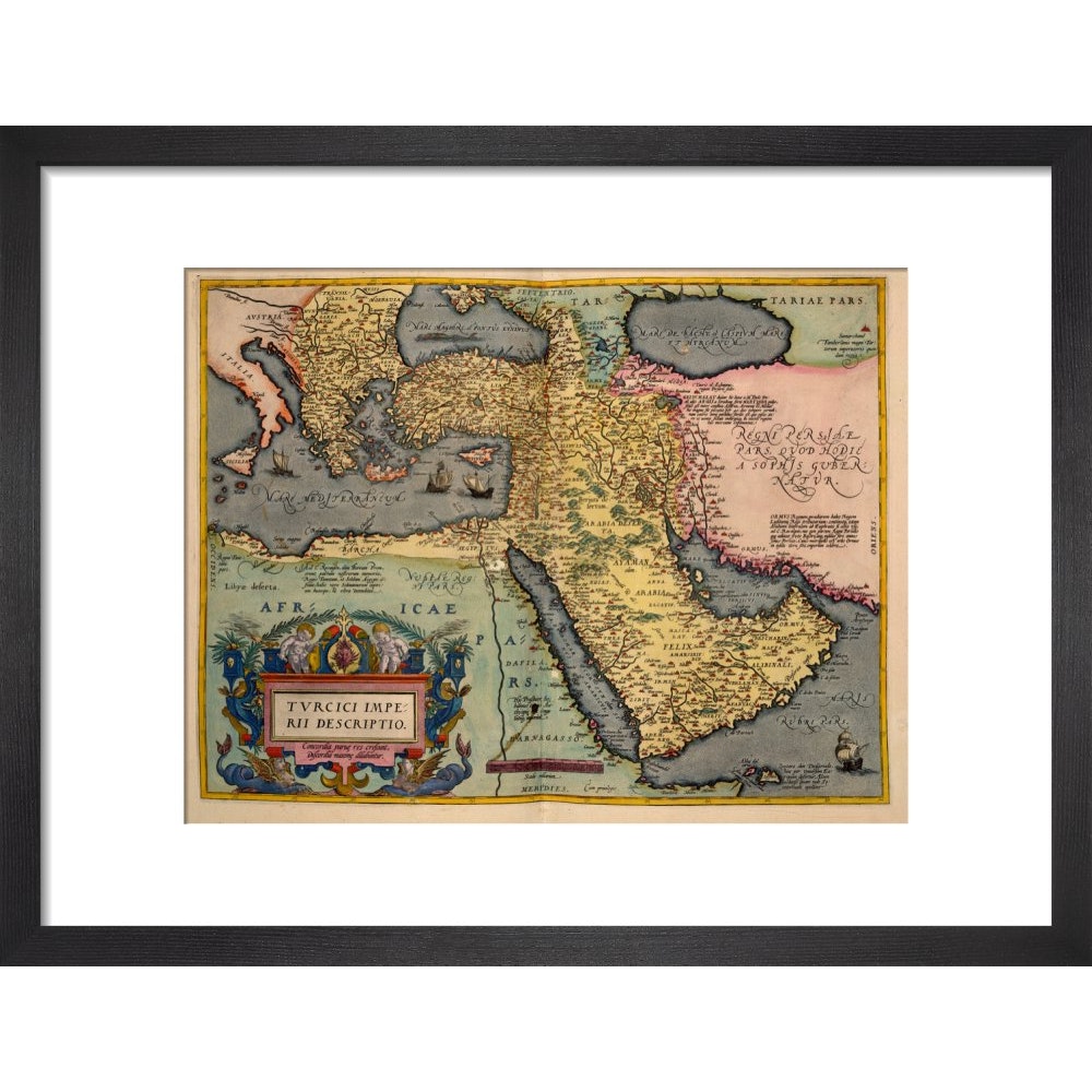 The Middle East print in black frame