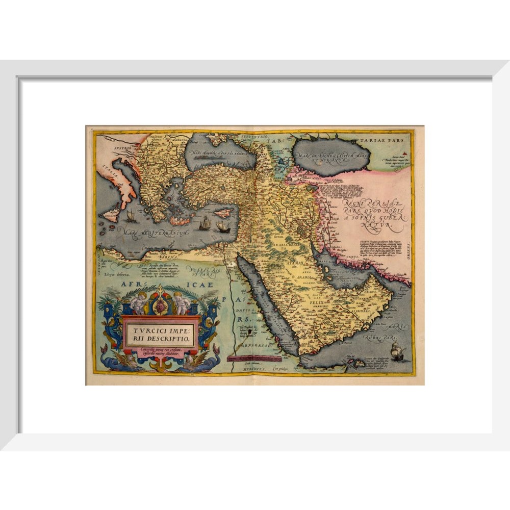 The Middle East print in white frame