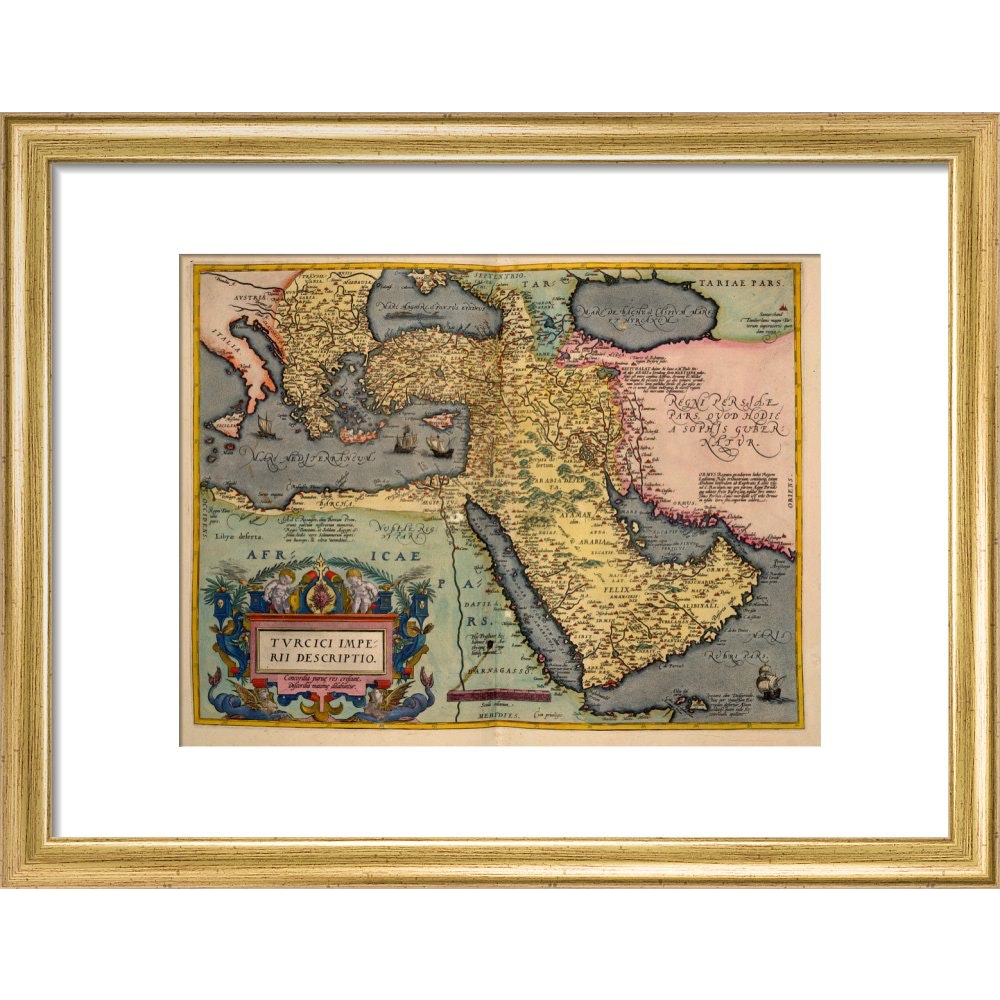 The Middle East print in gold frame