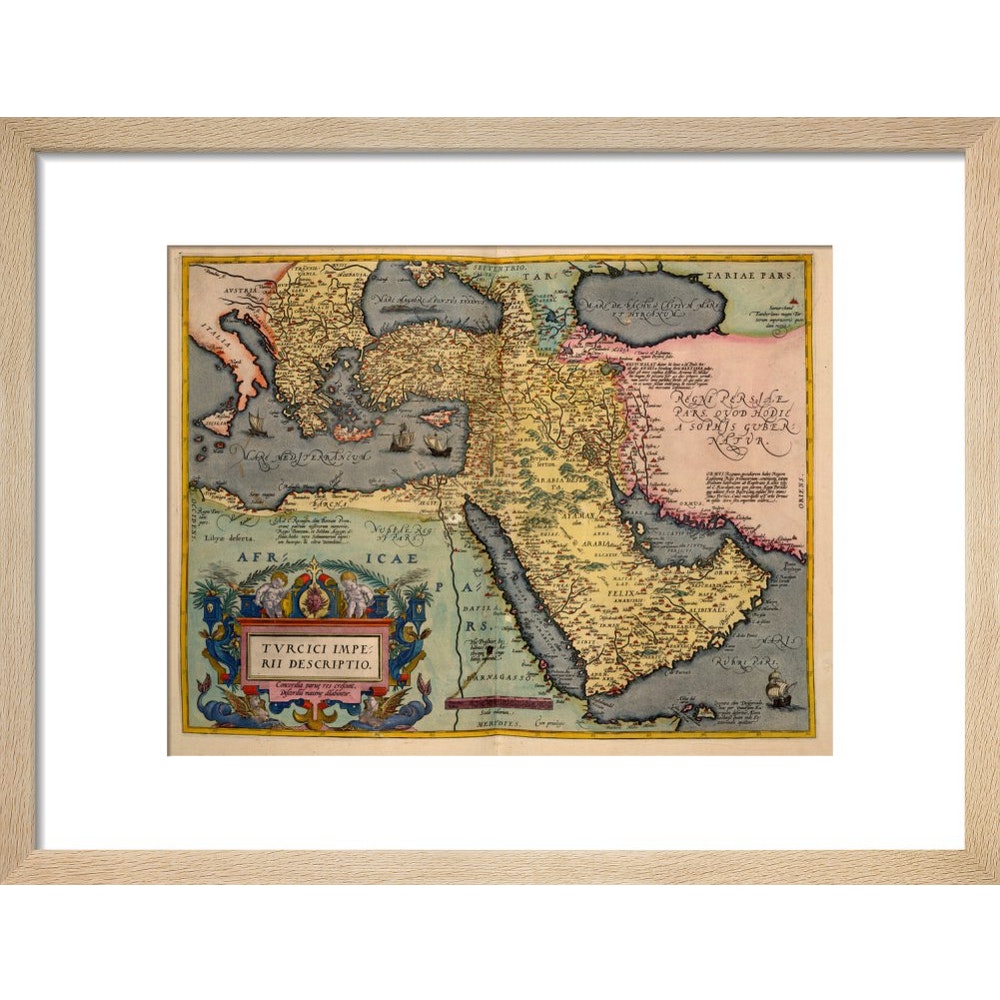 The Middle East print in natural frame