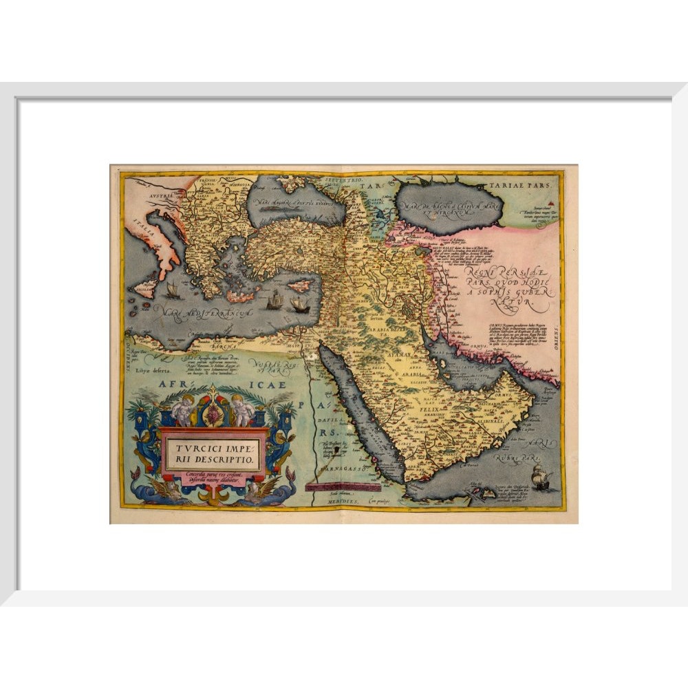 The Middle East print in white frame