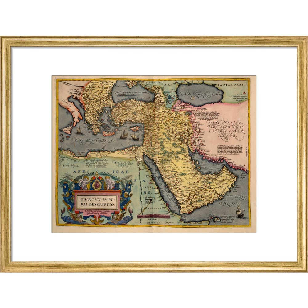 The Middle East print in gold frame