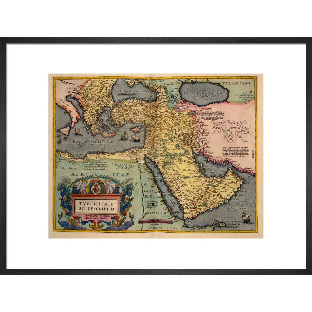 The Middle East print in black frame