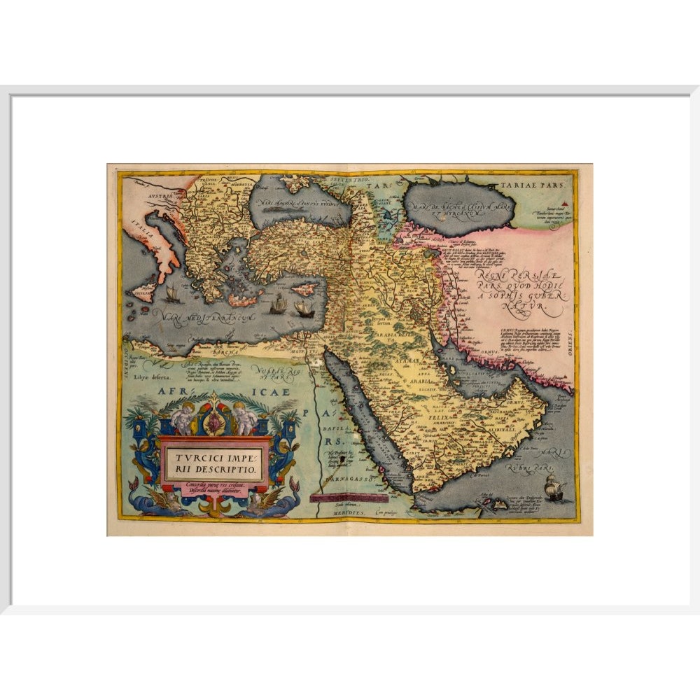The Middle East print in white frame