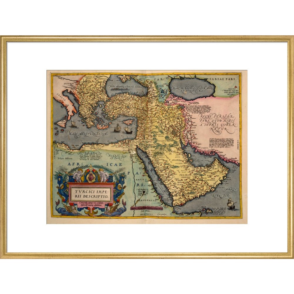 The Middle East print in gold frame