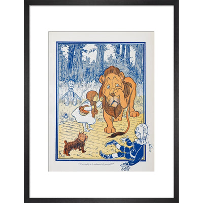 The Cowardly Lion print in black frame
