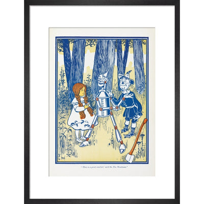 Dorothy, Tin Woodman and the Scarecrow print in black frame