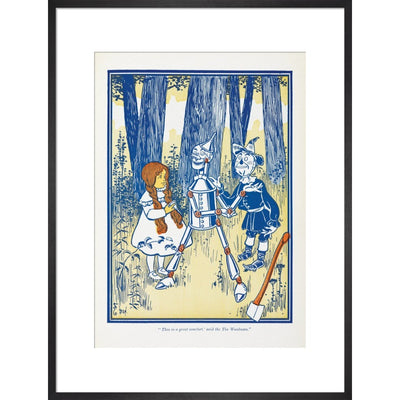 Dorothy, Tin Woodman and the Scarecrow print in black frame