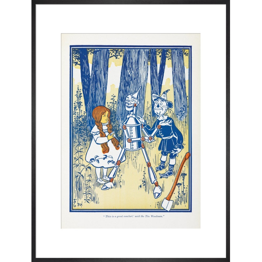 Dorothy, Tin Woodman and the Scarecrow print in black frame
