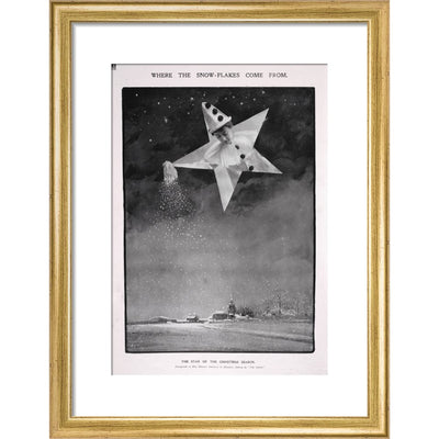The Star of the Christmas season print in gold frame