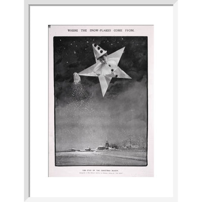 The Star of the Christmas season print in white frame