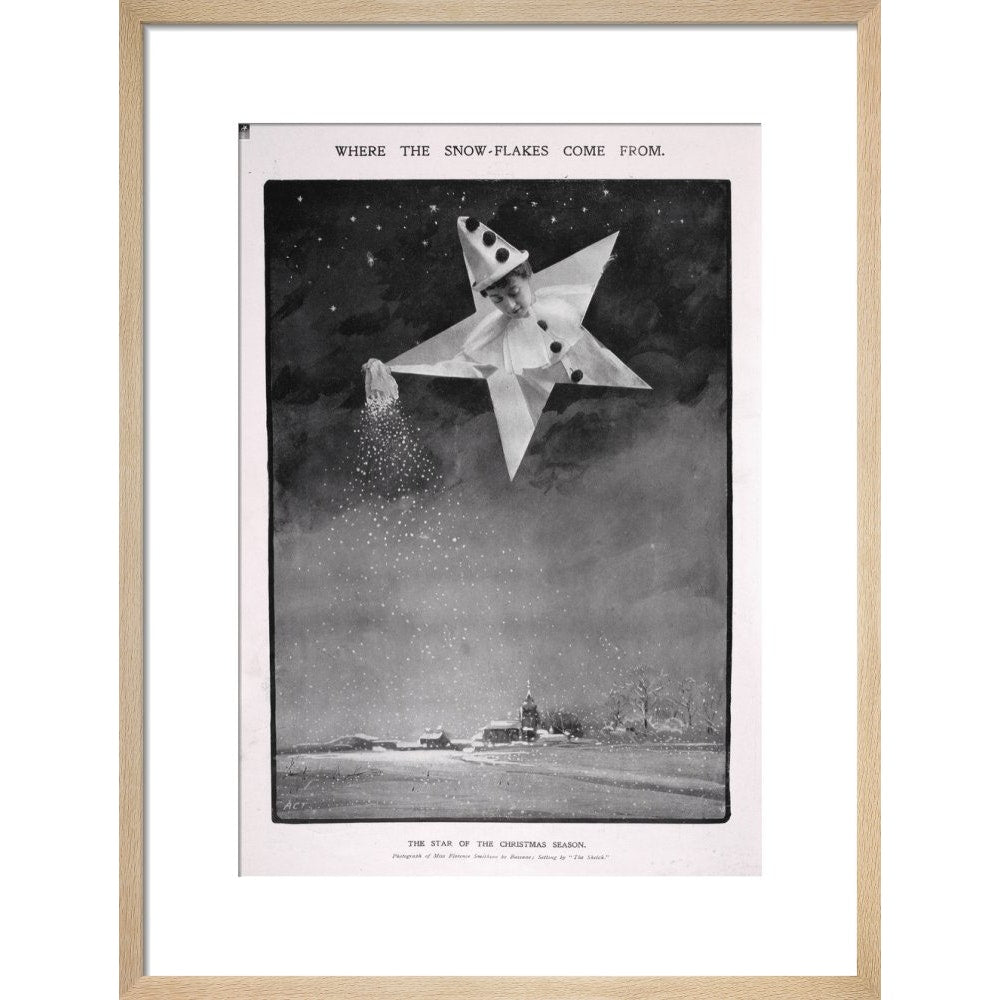 The Star of the Christmas season print in natural frame