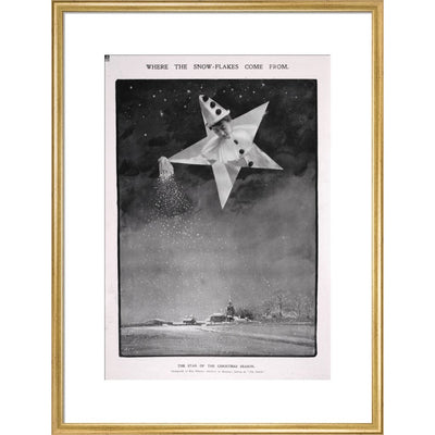 The Star of the Christmas season print in gold frame