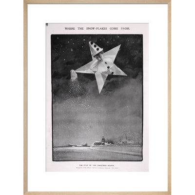 The Star of the Christmas season print in natural frame