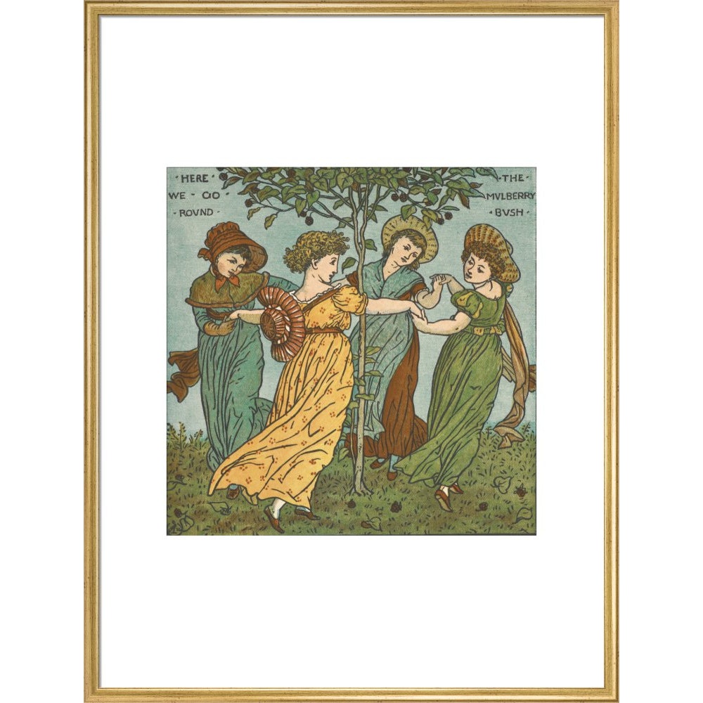 The Mulberry Bush print in gold frame