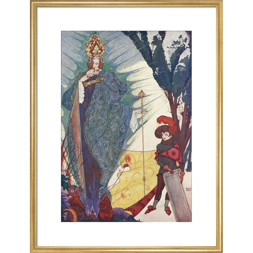 The Snow Queen print in gold frame