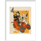 The Scarecrow and Tin-man Driving print in white frame