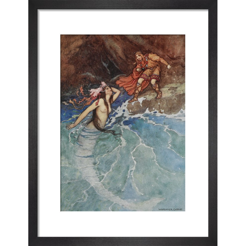 Mermaid print in black frame