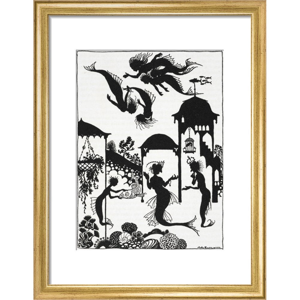 The Little Mermaid print in gold frame
