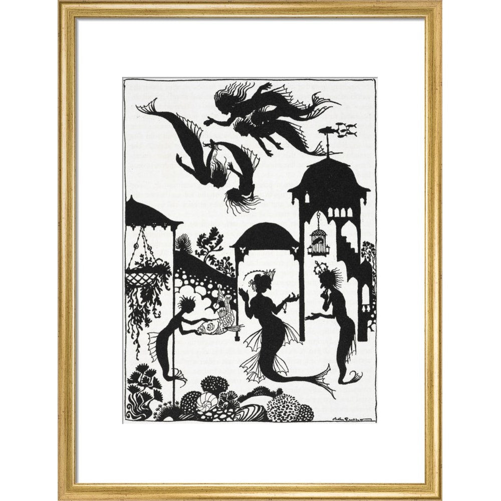 The Little Mermaid print in gold frame