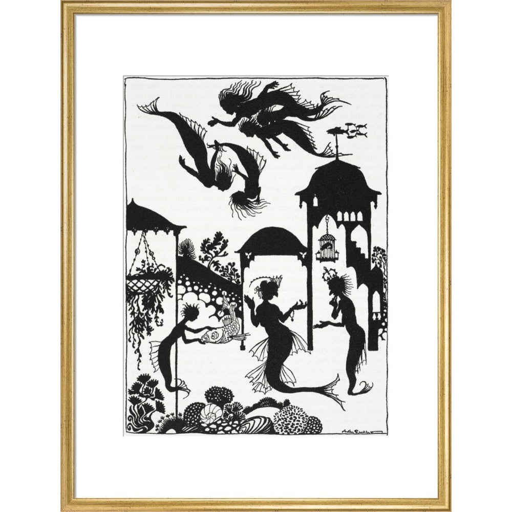 The Little Mermaid print in gold frame