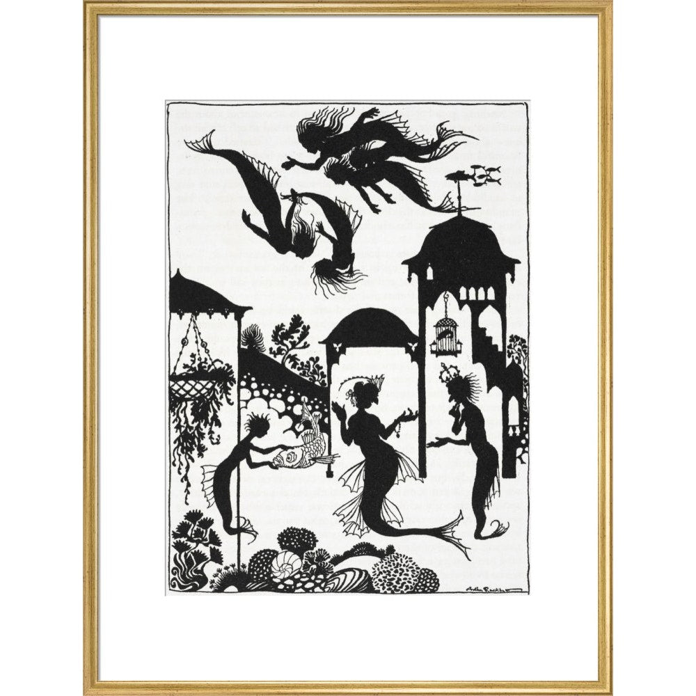 The Little Mermaid print in gold frame