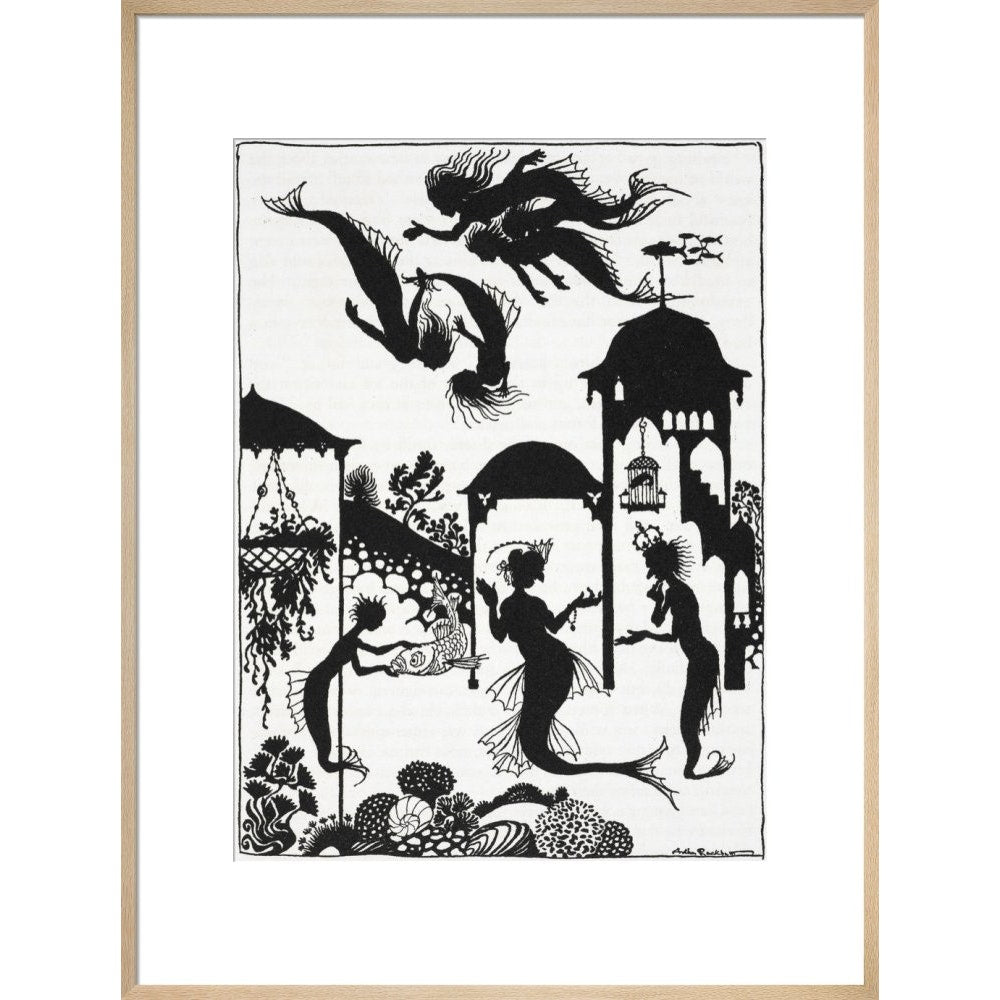 The Little Mermaid print in natural frame