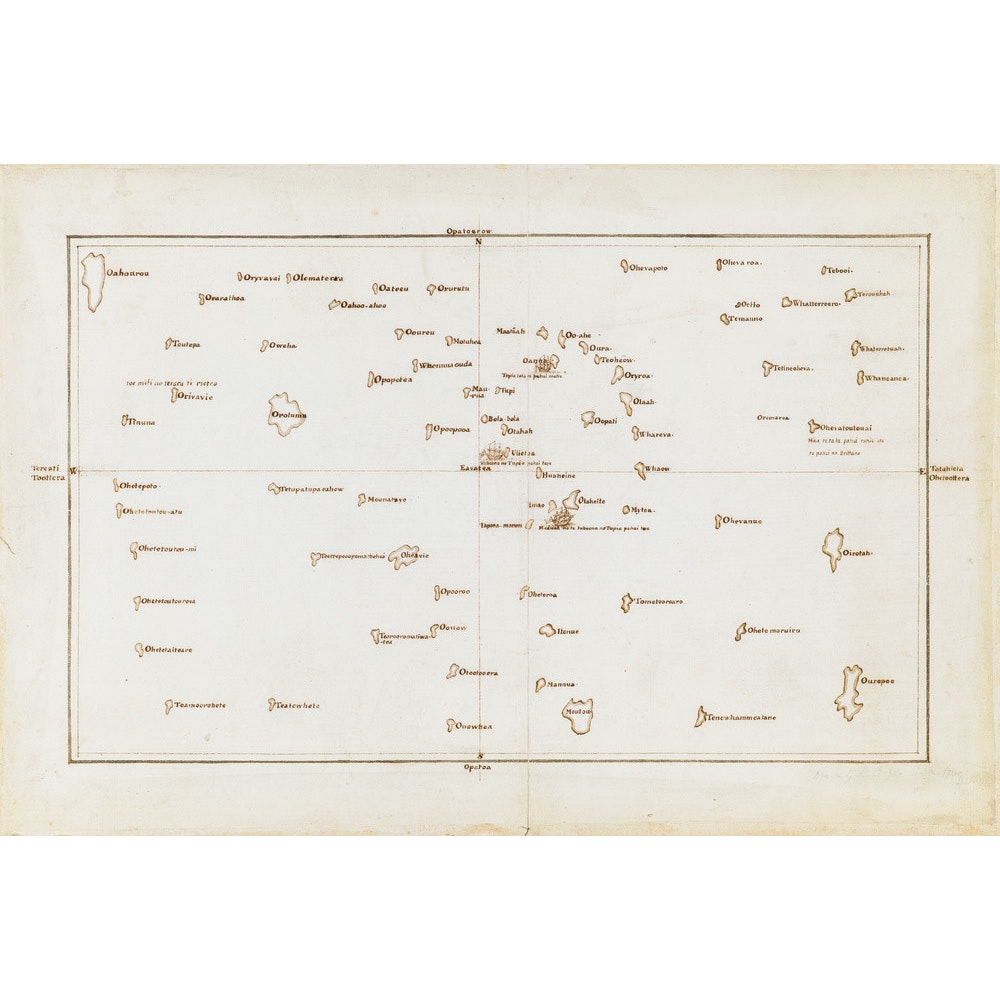 Chart of the Society Islands print
