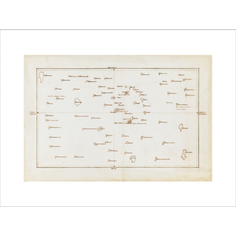 Chart of the Society Islands print unframed