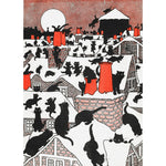 A black cat holiday print