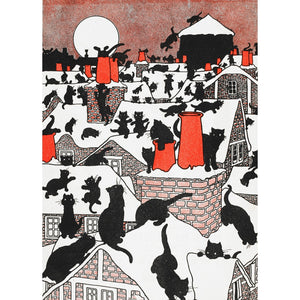 A black cat holiday print