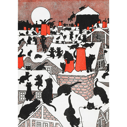 A black cat holiday print