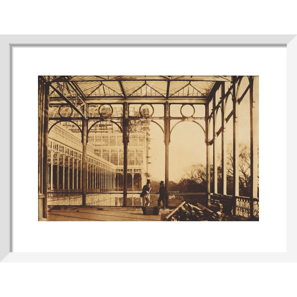 The open Colonnade at the Crystal Palace print in white frame