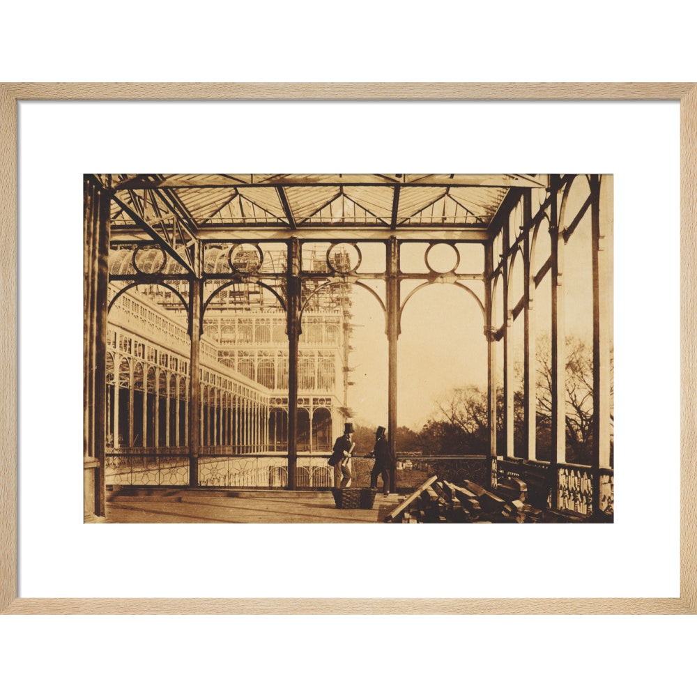 The open Colonnade at the Crystal Palace print in natural frame