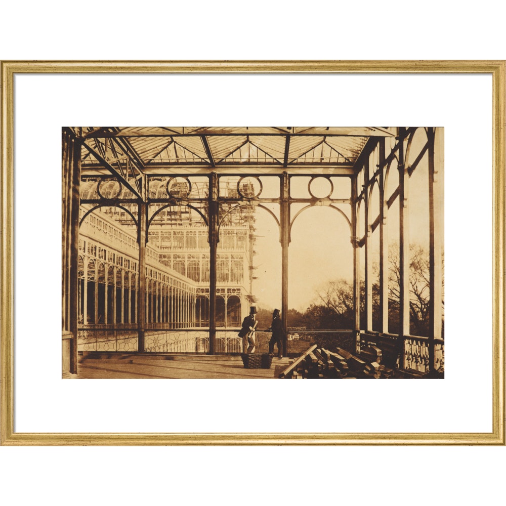 The open Colonnade at the Crystal Palace print in gold frame