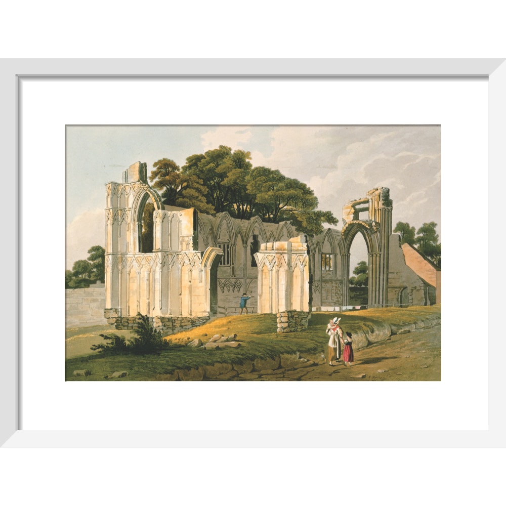 View of the Ruins of St Mary's Abbey print in white frame