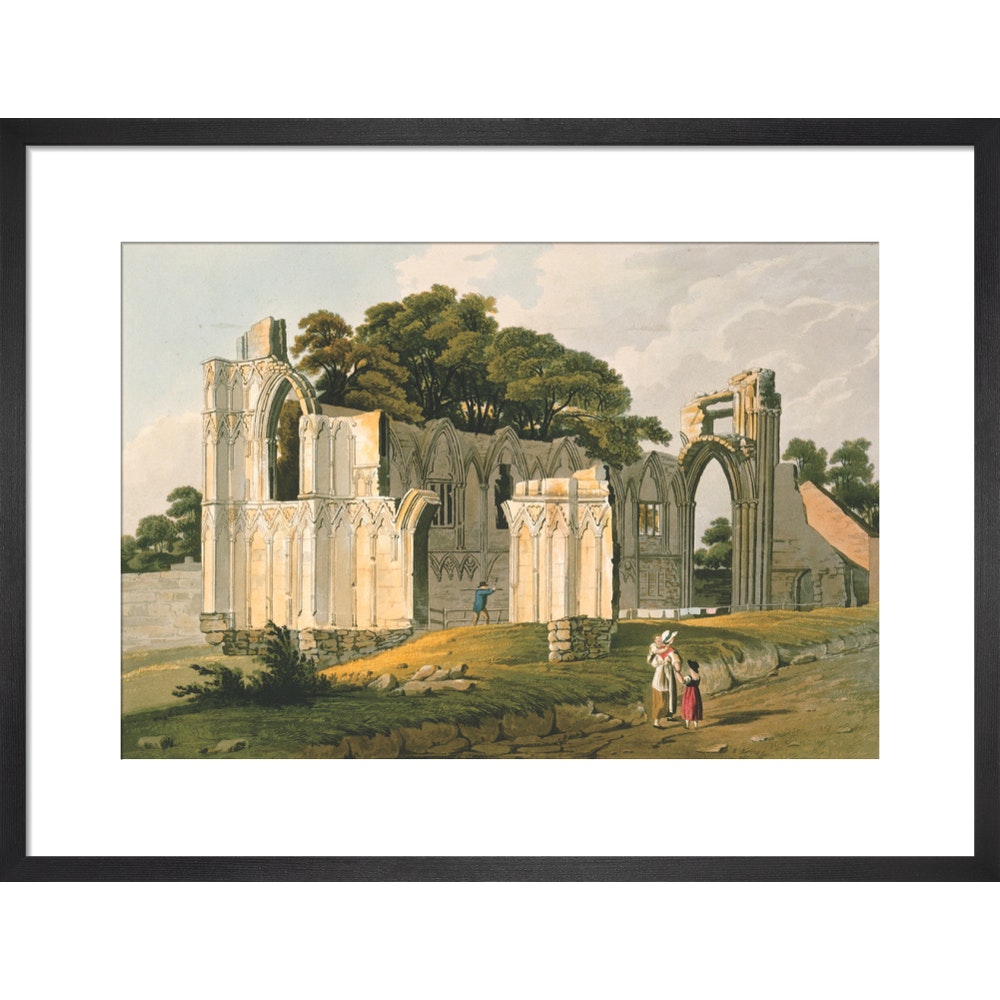View of the Ruins of St Mary's Abbey print in black frame