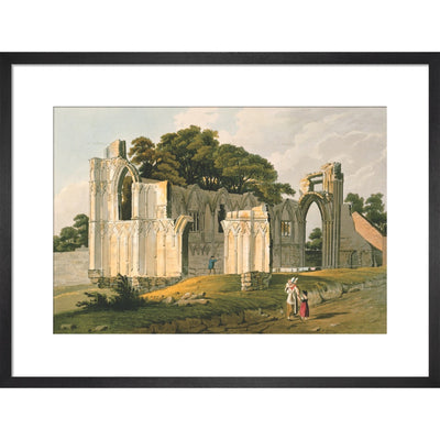 View of the Ruins of St Mary's Abbey print in black frame