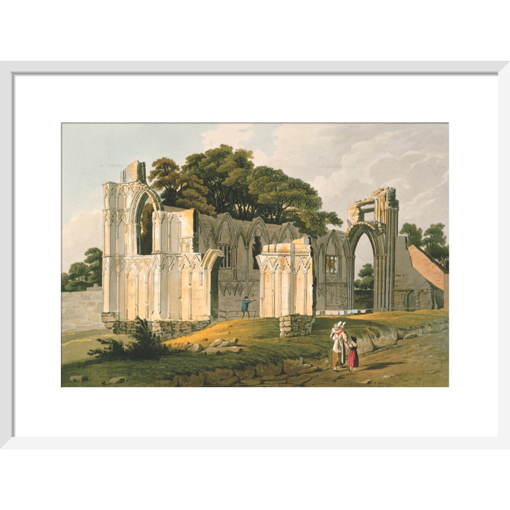 View of the Ruins of St Mary's Abbey print in white frame