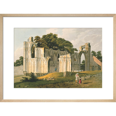 View of the Ruins of St Mary's Abbey print in natural frame